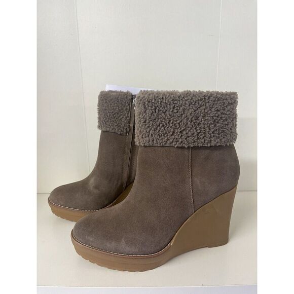 Ralph Lauren Women's Boot Steph Brown Suede Shearling Waterproof Winter - Picture 1 of 6